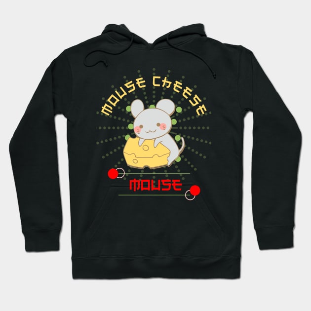 Kawaii Mouse Cheese Cute Hoodie by lisalizarb